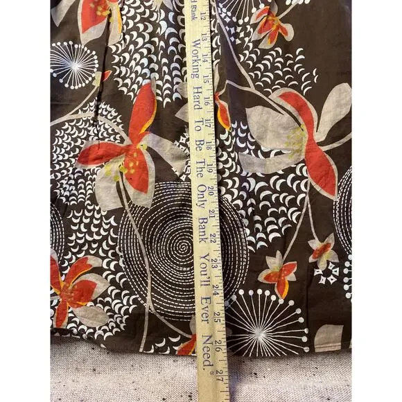 Old Navy Dress Women's XL Brown Print 2007 Y2K 100% Cotton Boho Fairy Cottage - Picture 3 of 7